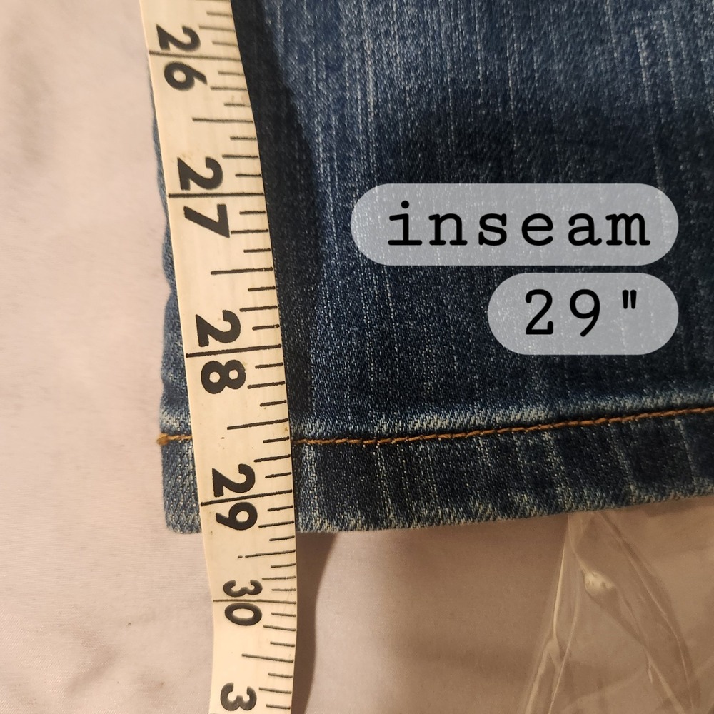 Eddie Bauer Bootcut Jeans Blue Denim Stretch Women Button Size 8S - Picture 4 of 10